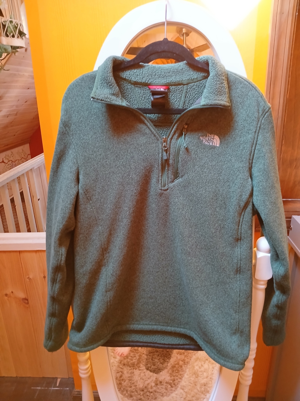 The North Face Dark Green Sherpa Quarter-Zip Fleece Pullover